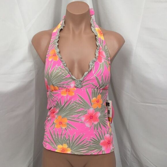 Coco Rave Bra Sized Halter Tankini Swim Top (D6) - Picture 1 of 6